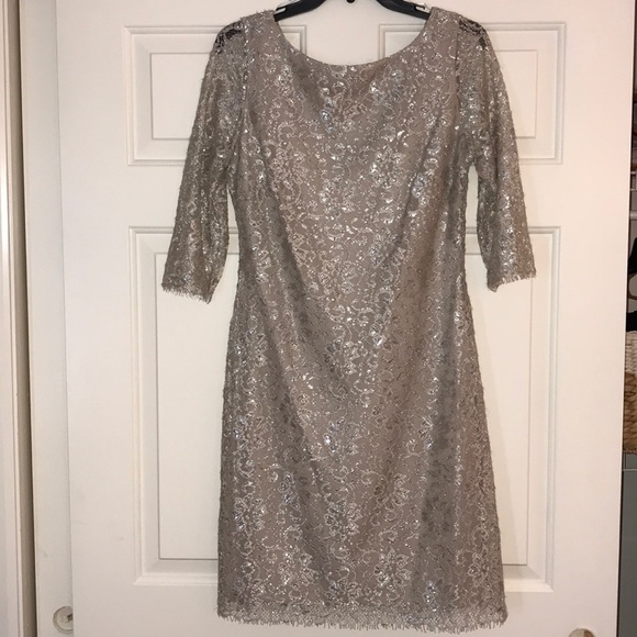 Calvin Klein Dresses & Skirts - Calvin Klein 3/4 length silver dress